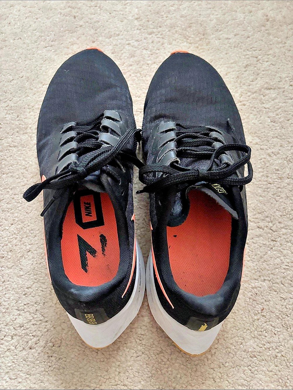 Nike Air Zoom Pegasus 37 Athletic Shoes Black & Orange